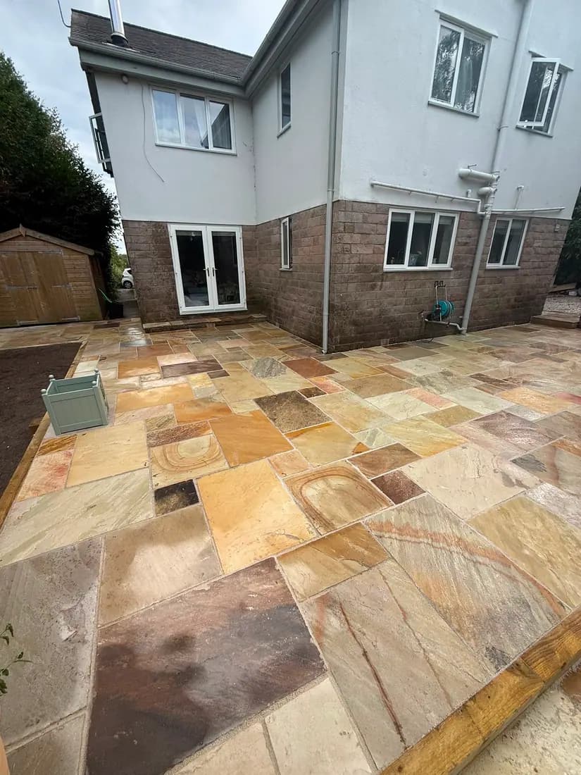Landscaping and paving work in the Congleton service area